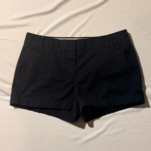 J.Crew Chino Shorts Womens 4 Navy Blue Mid Rise 3 Inch Inseam Cotton Stretch